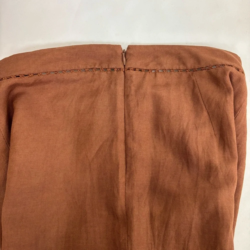 SIMKHAI Colley Cropped Straight Leg Pant in Bronze Size S